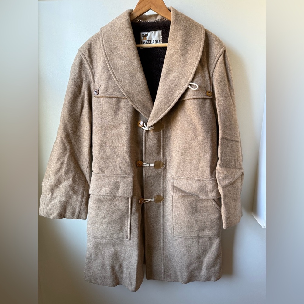 LAKELAND Vintage Coat Old Money Academia Preppy Cozy Neutral Lined‎ Beige 40
